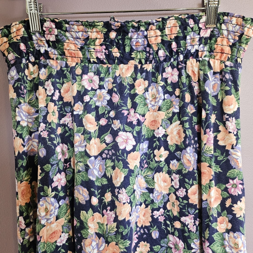 JF II Petites Vintage 80s Cottagecore Prairie Floral Buttoned Top & Skirt Set - Picture 11 of 15